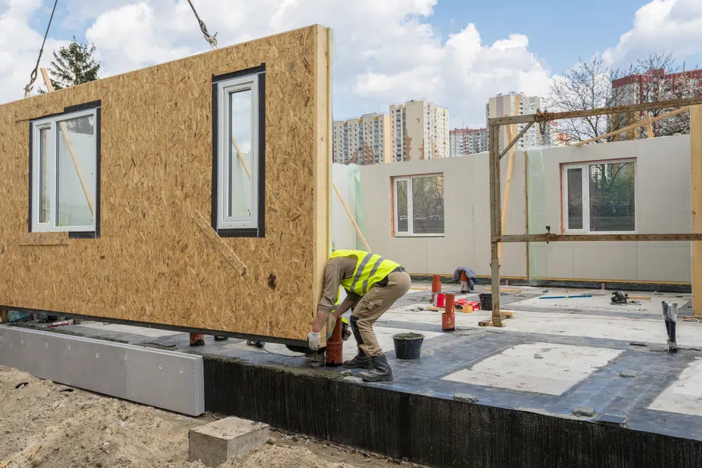 Process,Of,Construction,New,And,Modern,Modular,House,From,Composite modular construction jobs